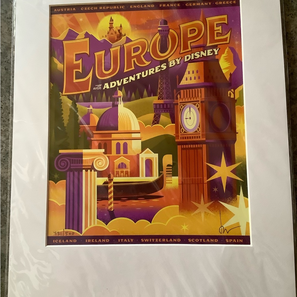 Jeff Granito signed lithograph #431/500. Designed for Adventures by Disney. - Picture 4 of 5